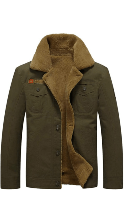 Men`s Bomber Jacket Military Coat Casual Fleece Warm