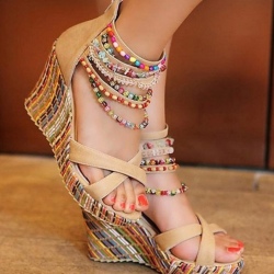 Platform Sandals With Pearls