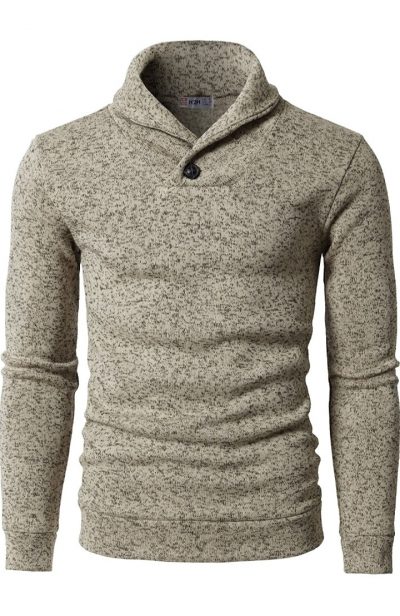 Mens Casual Pullover Sweatshirts Knitted Thermal Napping Inside